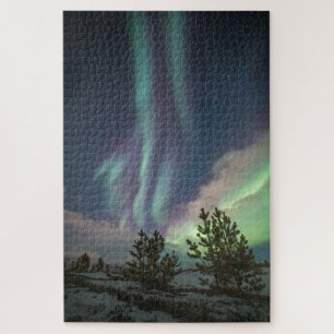 Northern Lights Trees Jigsaw Puzzle