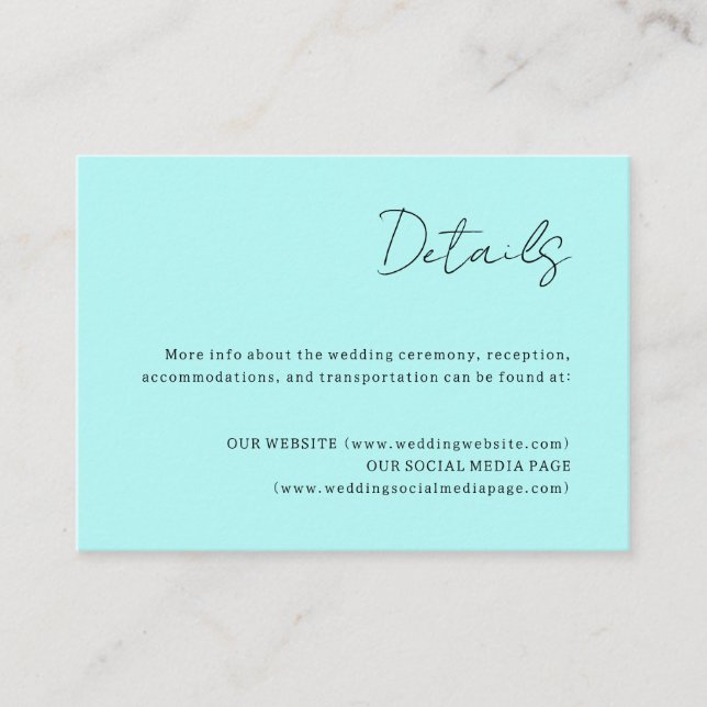 Northern Lights Wedding Details Enclosure Card (Front)