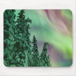 Northern Lights Winter in Glennallen, Alaska Mouse Mat
