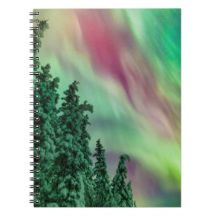 Northern Lights Winter in Glennallen, Alaska Notebook