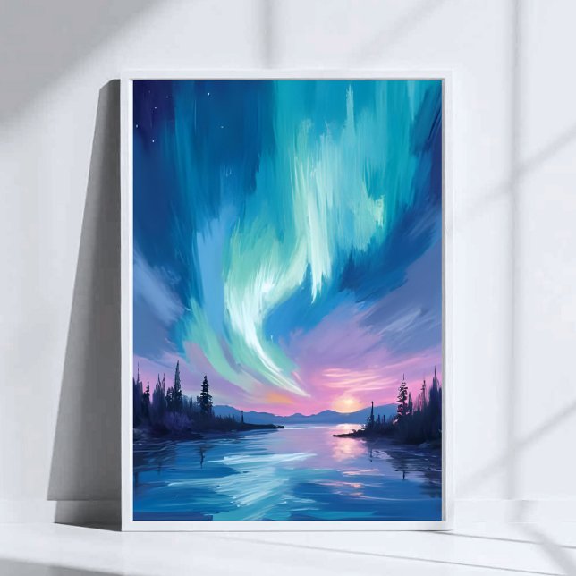 Northern Lights Winter Watercolor Poster (Creator Uploaded)