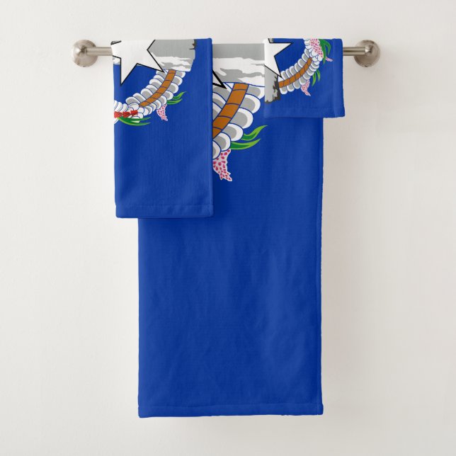 Northern Mariana Islands Flag Bath Towel Set (Insitu)