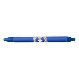 Northern Mariana Islands Flag Black Ink Pen