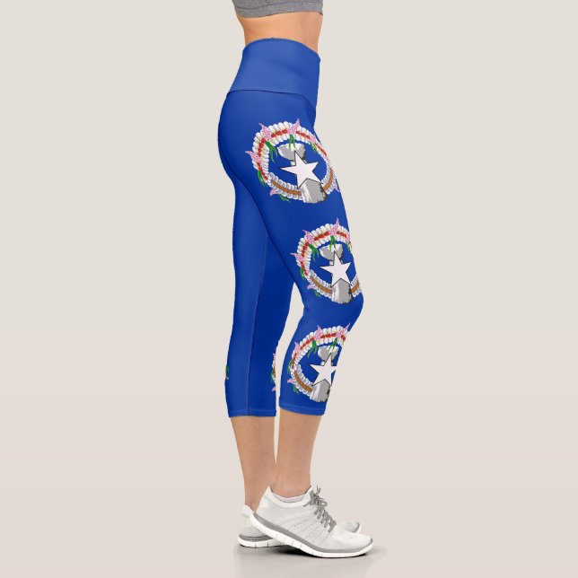 Northern Mariana Islands Flag Capri Leggings (Right)