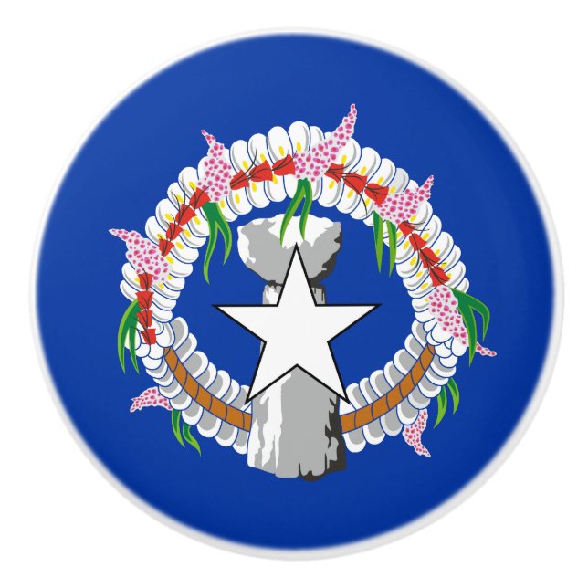Northern Mariana Islands Flag Ceramic Knob (Front)