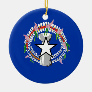 Northern Mariana Islands flag Ceramic Tree Decoration