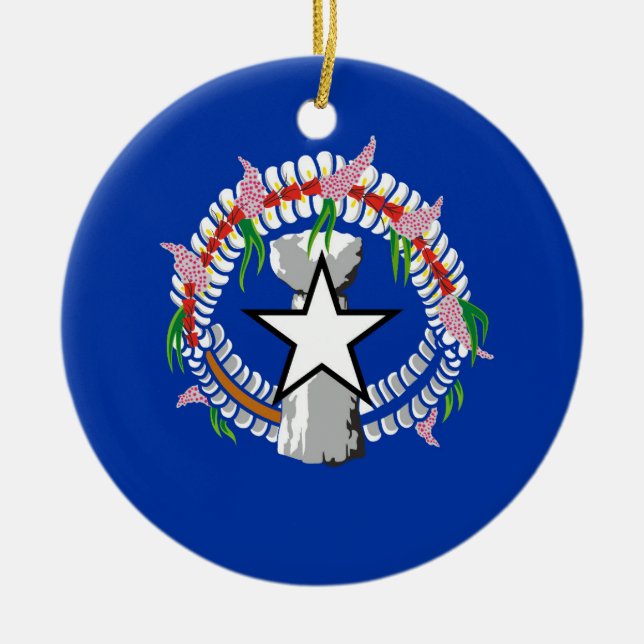 Northern Mariana Islands flag Ceramic Tree Decoration (Front)