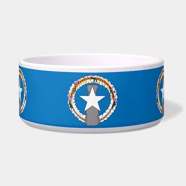 Northern Mariana Islands Flag Pet Bowl (Front)