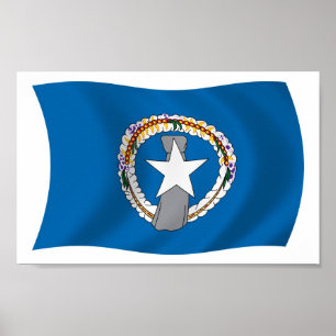 Northern Mariana Islands Flag Poster Print