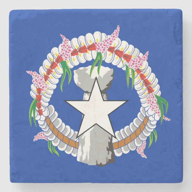 Northern Mariana Islands Flag Stone Coaster (Front)