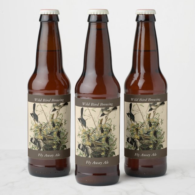 Northern Mocking Bird, Audubon's Birds of America Beer Bottle Label (Bottles)
