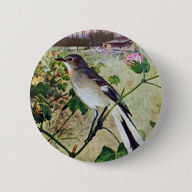 Northern Mockingbird 6 Cm Round Badge (Front)