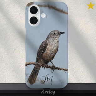 Northern Mockingbird Painting Custom Name  iPhone 16 Case