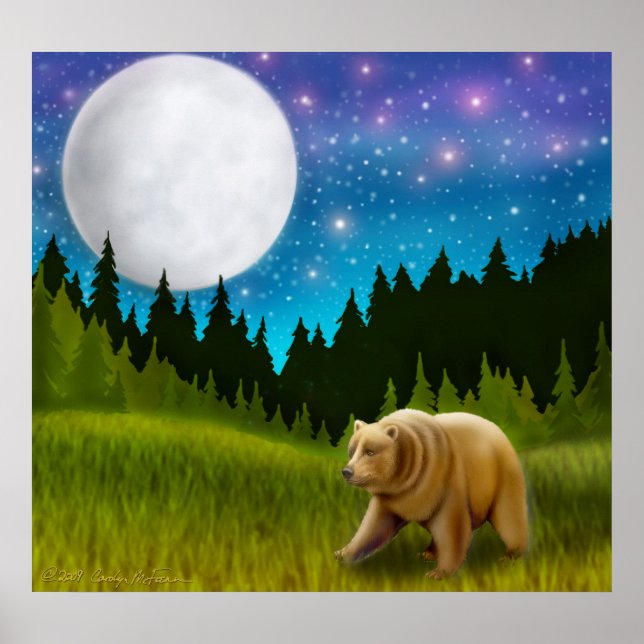 Northern Moon Grizzly Bear Poster (Front)