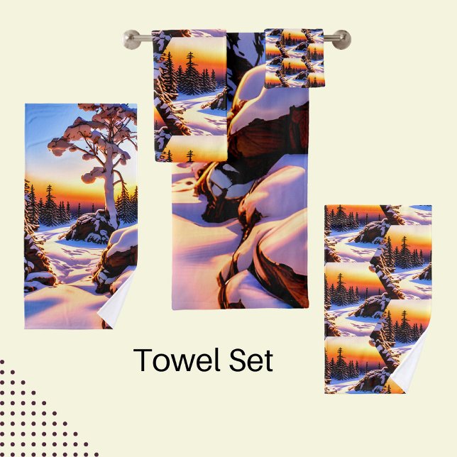 Northern Ontario, Winter Scene Bath Towel Set (Creator Uploaded)