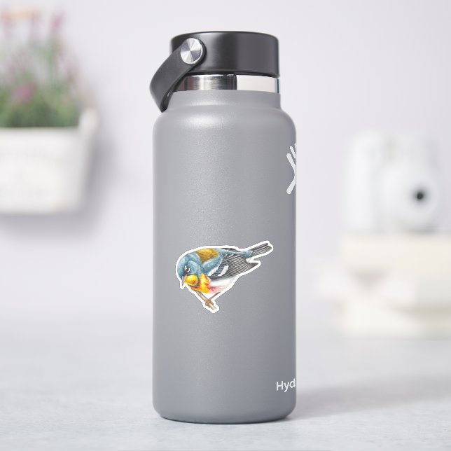 Northern Parula Warbler Sticker (HydroFlask)