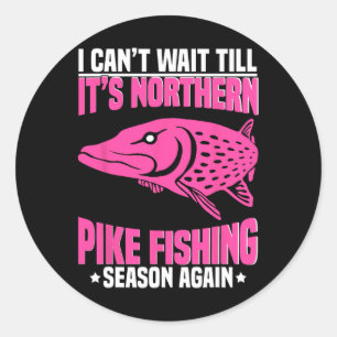 Northern Pike Fisherman Fishing Net Northern Pike Classic Round Sticker