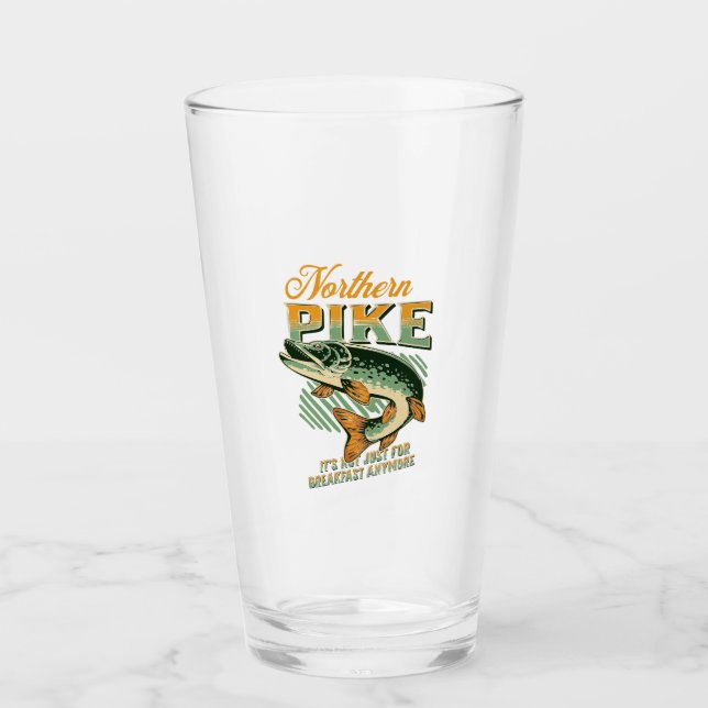 Northern Pike Fishermans Personalised Glass (Front)