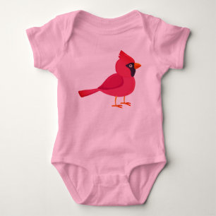 Northern Pink Cardinal Baby Bodysuit