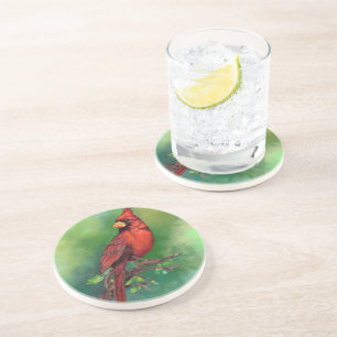 Northern Red Cardinal Bird Coaster