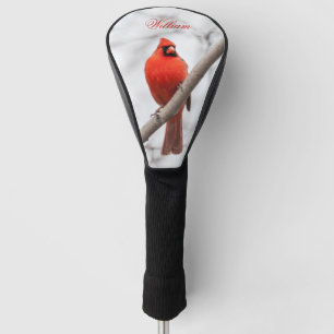 Northern Red Cardinal in Snow Personalised Golf Head Cover