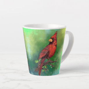 Northern Red Cardinal Latte Mug