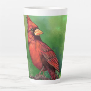 Northern Red Cardinal Latte Mug