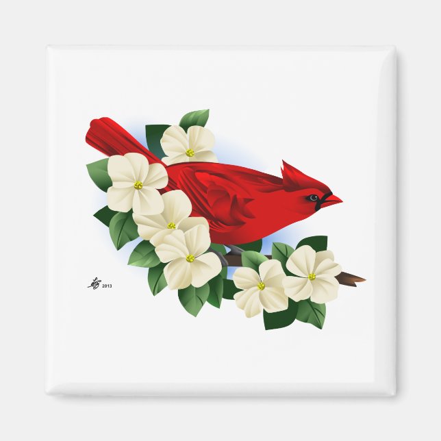 Northern Red Cardinal Magnet (Front)