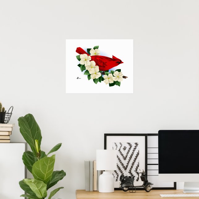 Northern Red Cardinal Poster (Home Office)
