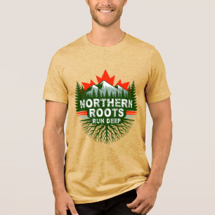 Northern Roots Run Deep Vintage Canada T-Shirt Tri-Blend Shirt