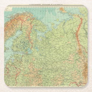 Northern Russia & Finland Square Paper Coaster