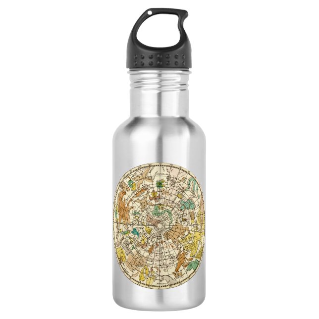 Northern Sky Star Chart and Constellations Map 532 Ml Water Bottle (Front)