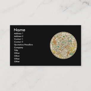 Northern Sky Star Chart and Constellations Map Business Card