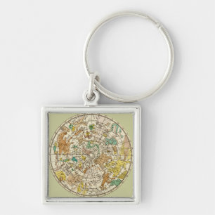 Northern Sky Star Chart and Constellations Map Key Ring