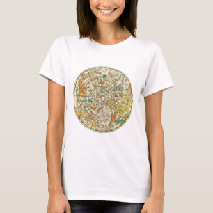 Northern Sky Star Chart and Constellations Map T-Shirt