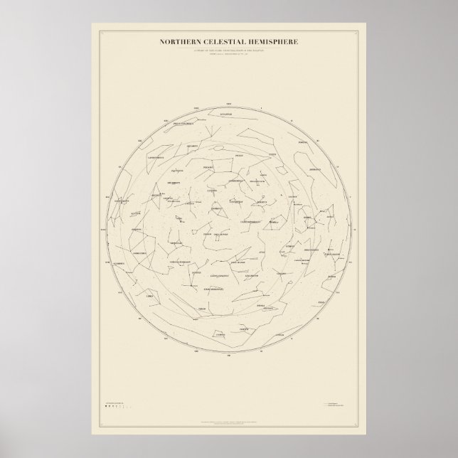 Northern Sky Star Chart Poster (Front)