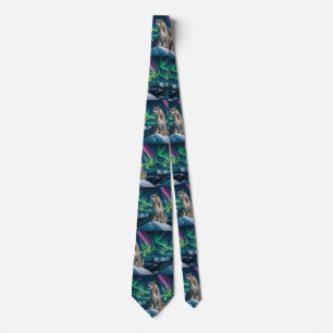 “Northern Sky Wanderer” – Snow Leopard Portrait Tie