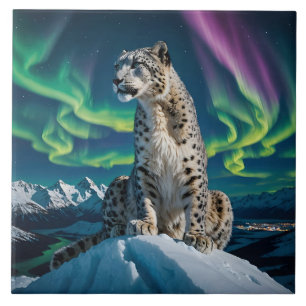 “Northern Sky Wanderer” – Snow Leopard Portrait Tile
