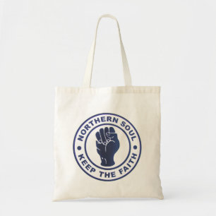 Northern Soul Keep The Faith & Fist Symbol Tote Bag