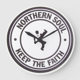 Northern Soul Keep The Faith Slogans & Dancer Large Clock