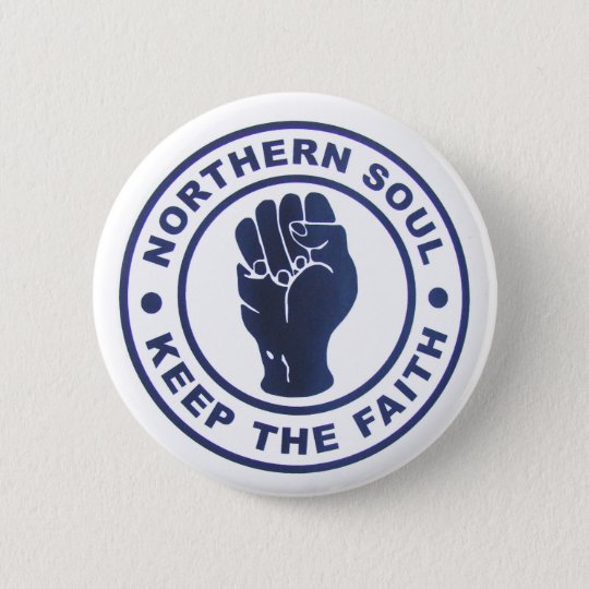 Northern Soul Keep The Faith Silver Fist Pin Badge 