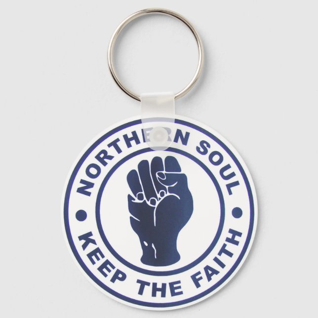 Northern Soul Keep The Faith Slogans & Fist Symbol Key Ring (Front)