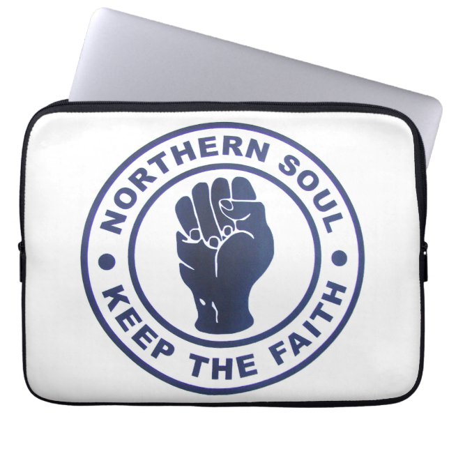 Northern Soul Keep The Faith Slogans & Fist Symbol Laptop Sleeve (Front)