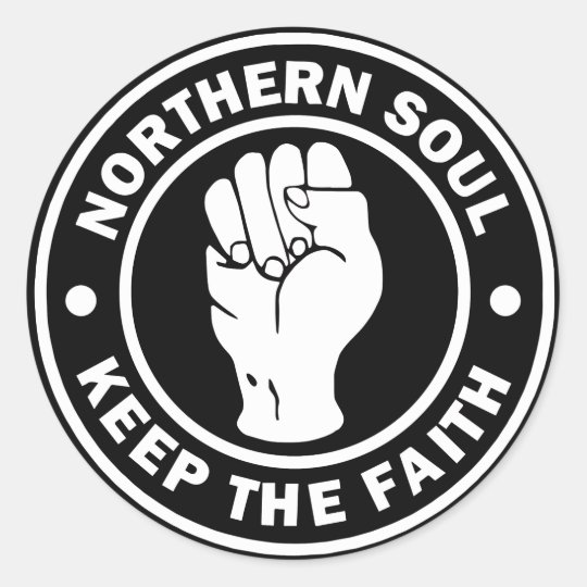 northern soul Logo black Classic Round Sticker | Zazzle.co.uk