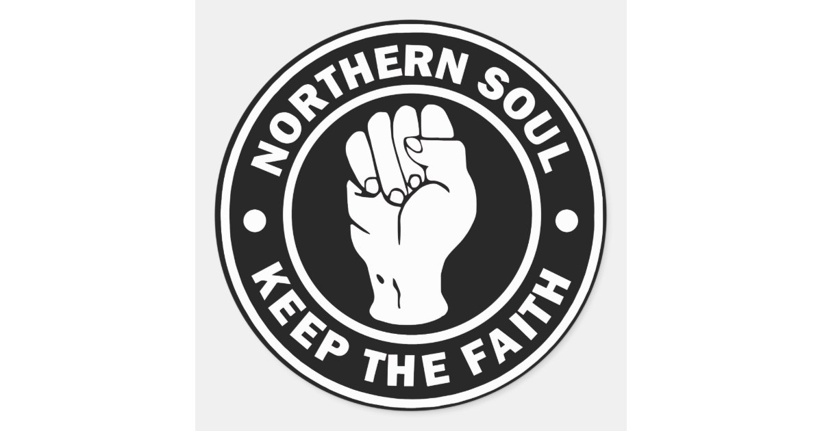 northern soul Logo black Classic Round Sticker | Zazzle