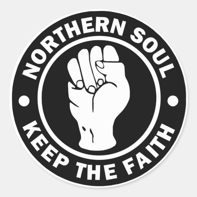 northern soul Logo  black Classic Round Sticker (Front)
