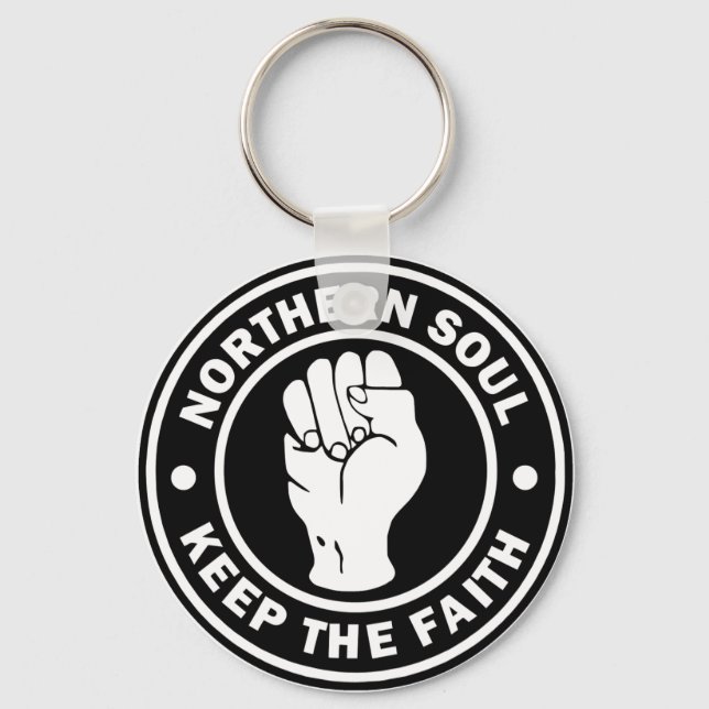 northern soul Logo  black Key Ring (Front)