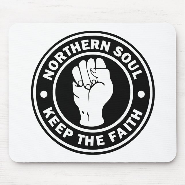 northern soul Logo  black Mouse Mat (Front)