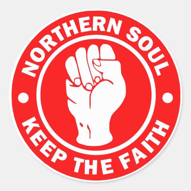northern soul Logo Red Classic Round Sticker (Front)