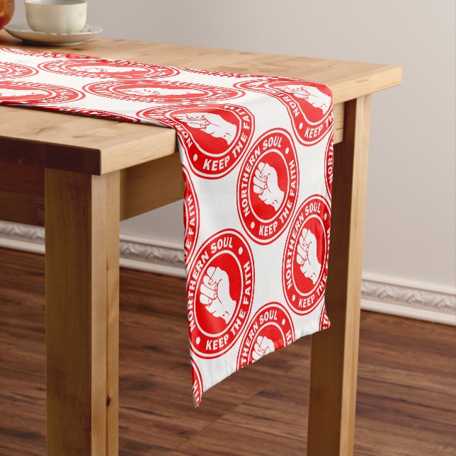 northern soul Logo Red Short Table Runner (In Situ)